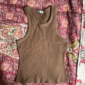 Good American racer back brown tank